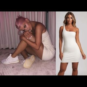 One Shoulder White Dress